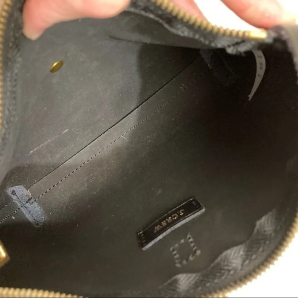 J. Crew smooth black leather crossbody bag